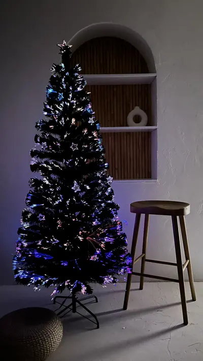 Árbol de fibra óptica de 210 cm encendido