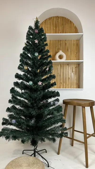 Árbol de fibra óptica de 180 cm con estrellas